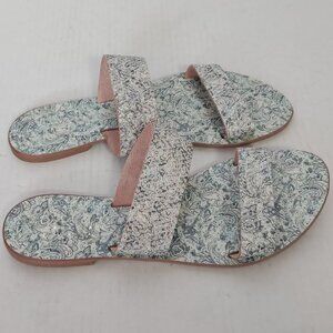 Joie A La Plage Italy Leather 2 Strap Paisley Flats Sandals New NWOB Siz…
